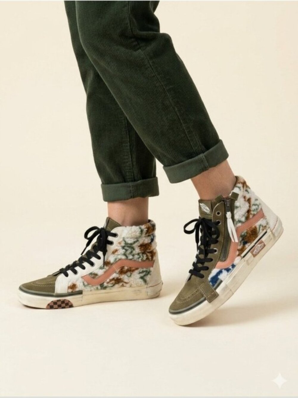 Vans SK8-Hi Reissue Mixed Textile High Top Sneakers Women's 8